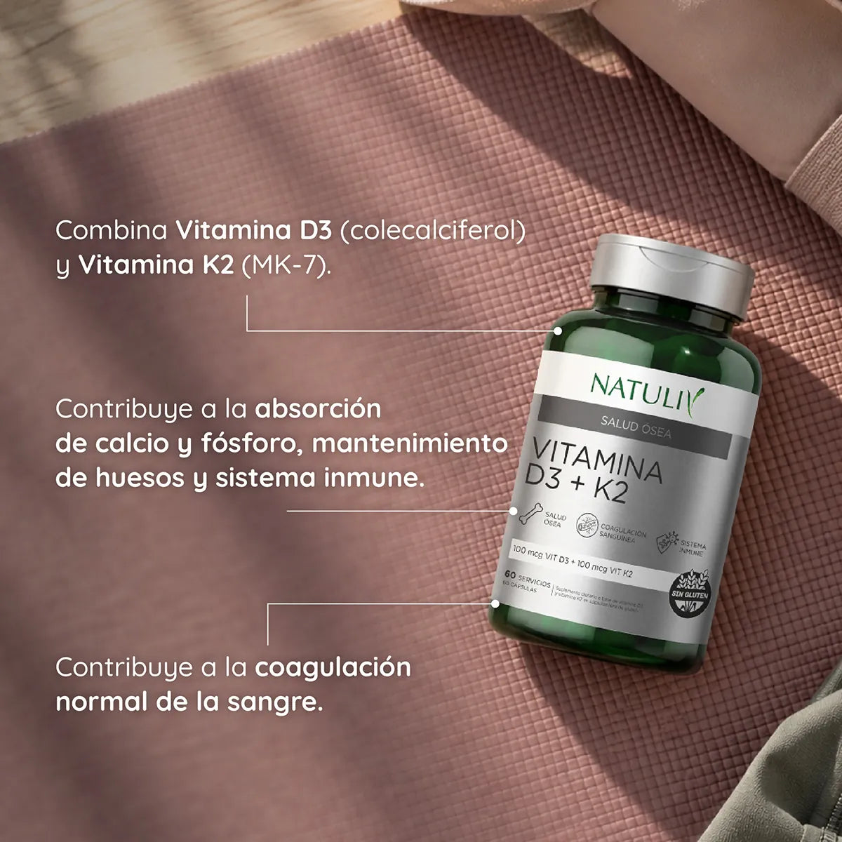 Vitaminas D3 + K2